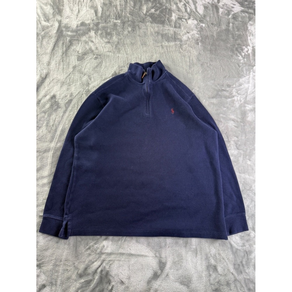 Polo Ralph Lauren Quarter Zip Red‎ Little Pony Navy Blue Sz XL